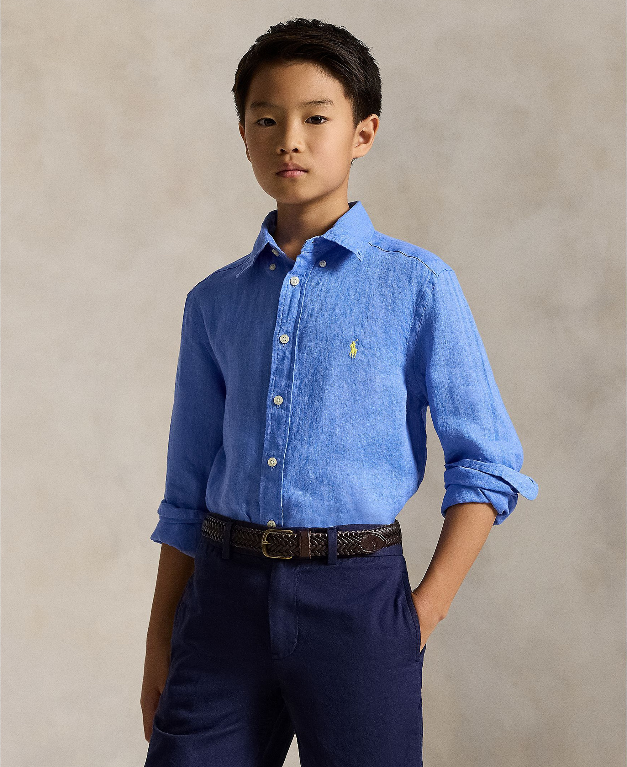 Polo Ralph Lauren Boys' 8-20 Linen Shirt - HARBOR ISLAND BLUE