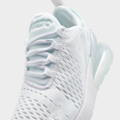 Big Kids' Nike Air Max 270 Casual Shoes - White/White/Metallic Silver