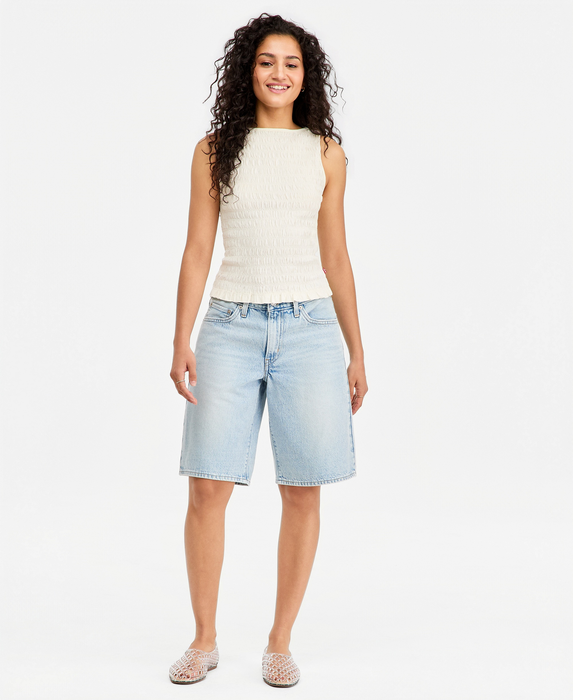 Levi's Women's Mid-Rise Baggy Jort - Abraided Art Jort