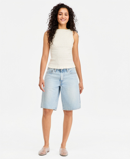 Levi's Women's Mid-Rise Baggy Jort - Abraided Art Jort