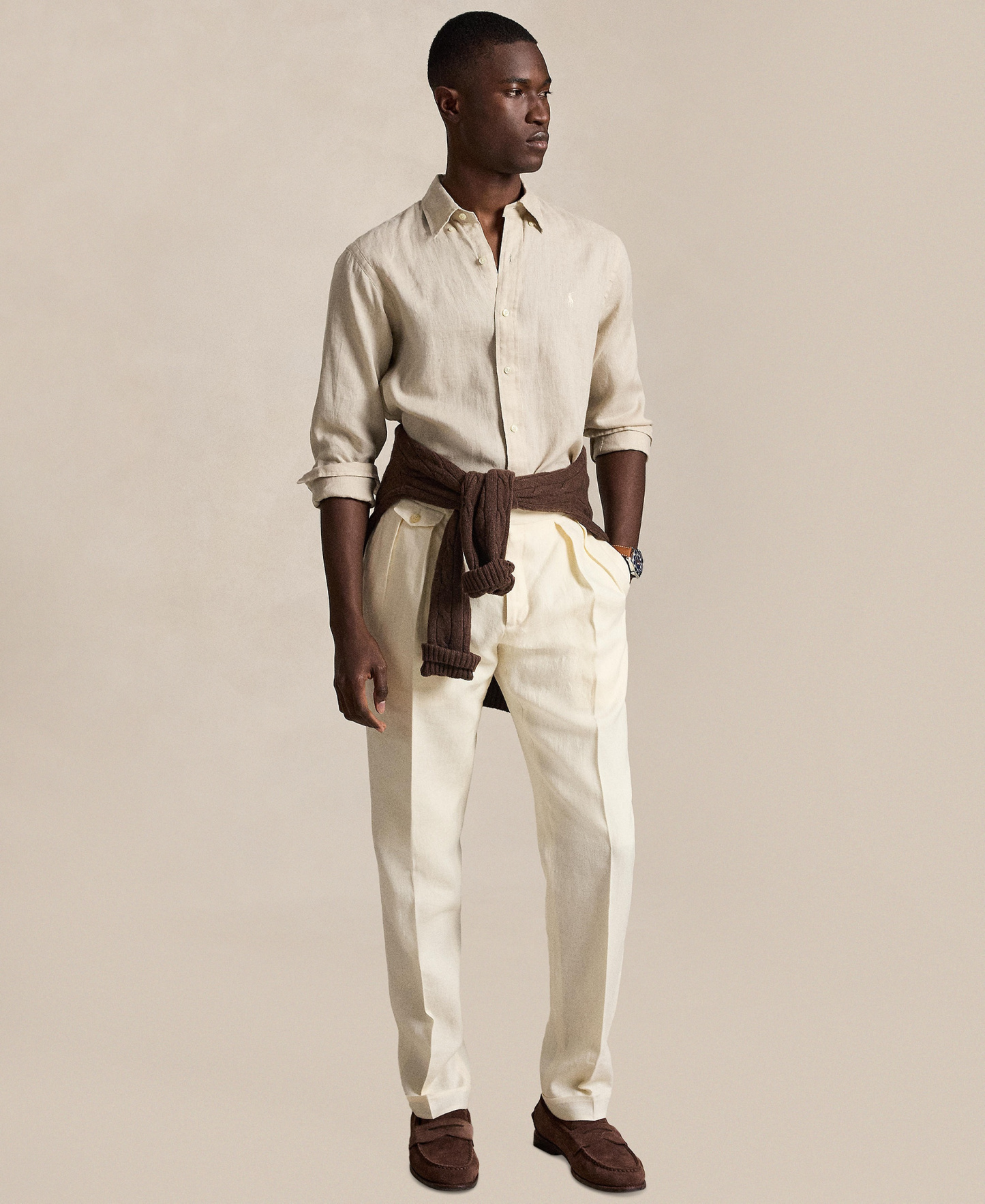 Polo Ralph Lauren Men's Classic-Fit Linen Shirt - Stoneware Gray
