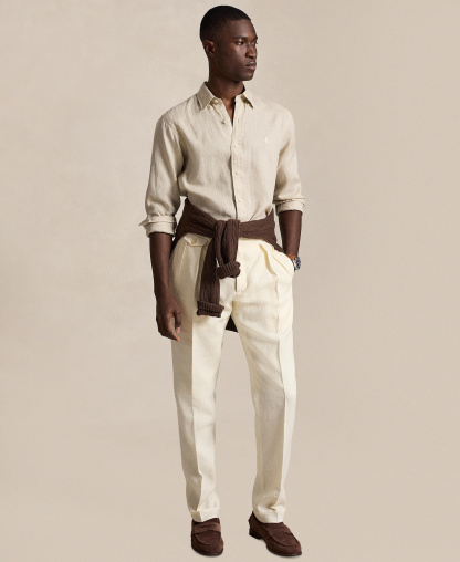 Polo Ralph Lauren Men's Classic-Fit Linen Shirt - Stoneware Gray