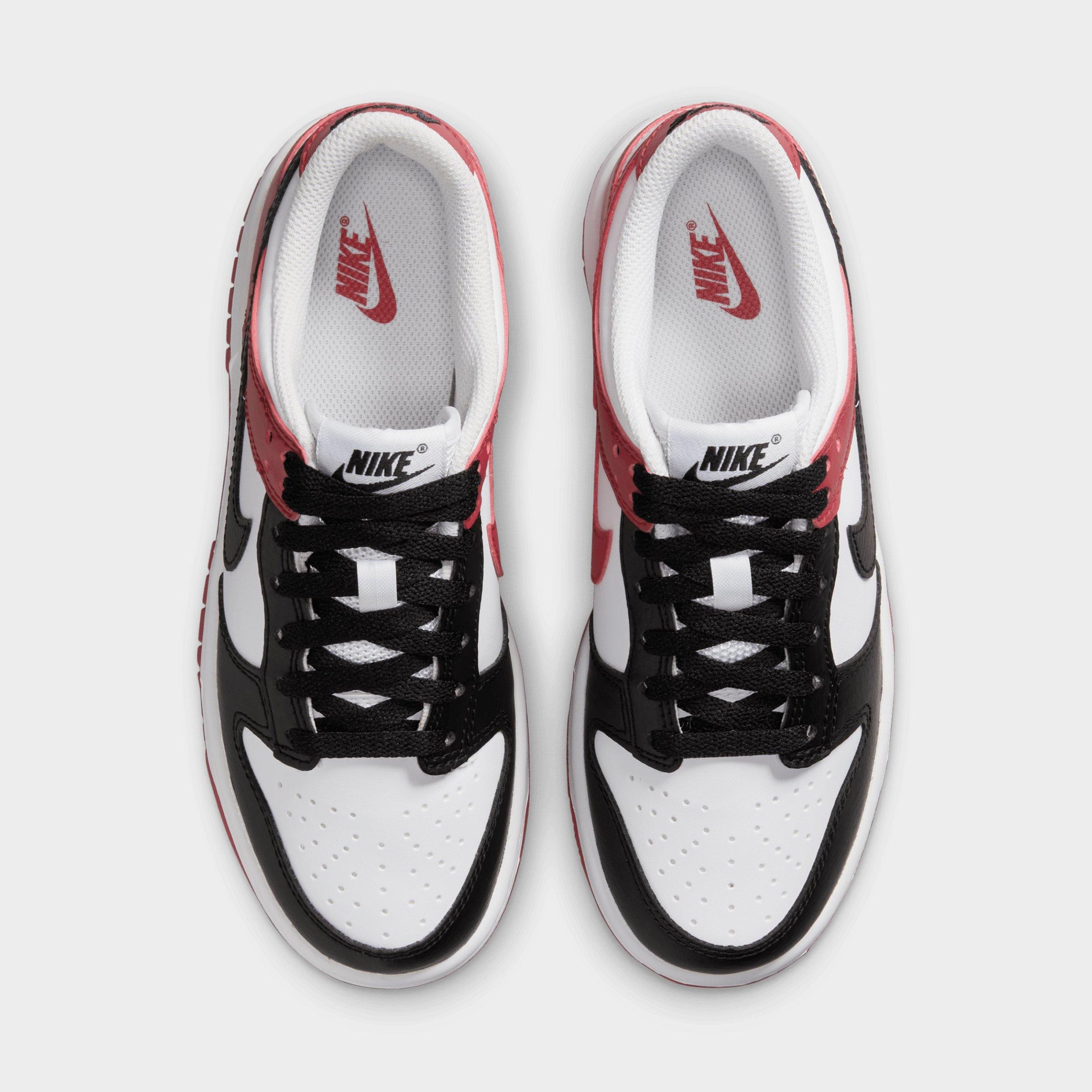 Big Kids' Nithtke Dunk Low Casual Shoes - Part 1 - Gym Red/Black/White - Top view