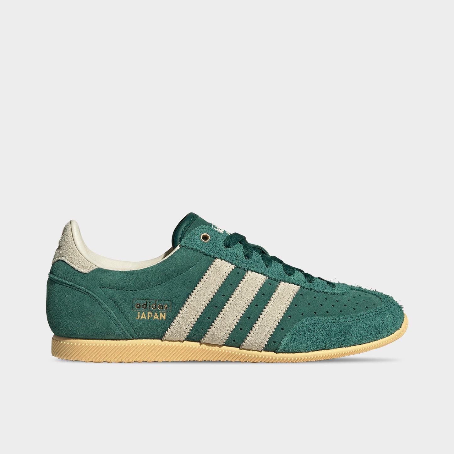 Women's adidas Originals Japan Casual Shoes - Part 1 - Collegiate Green/Warm Vanilla/Gold Metallic - Left shoe facing left. Outside of the shoe.