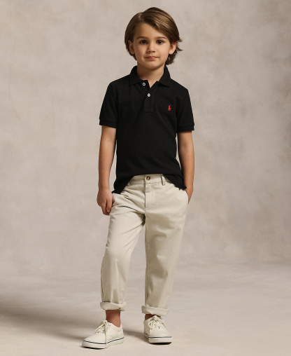 Polo Ralph Lauren Boys' 2T-7 Cotton Mesh Polo Shirt - Polo Black