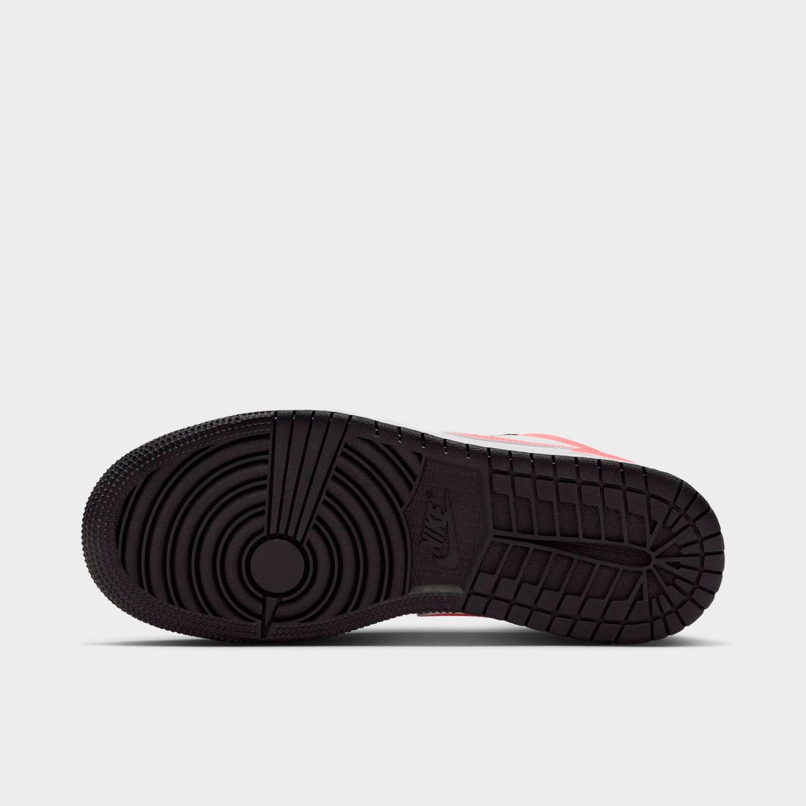 Big Kids' Air Jordan Retro 1 Low Casual Shoes - Black/White/Pink Gaze - view 6