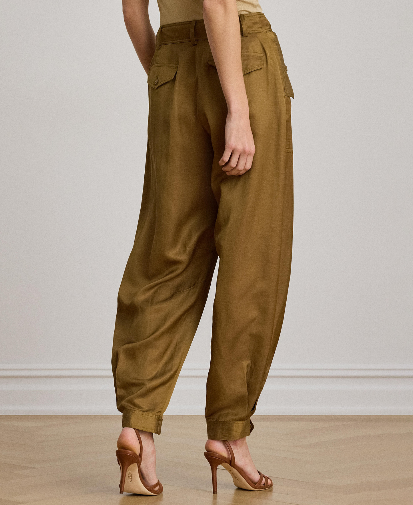 Lauren Ralph Lauren Women's Shantung Barrel Cargo Pants - Tobacco Bronze
