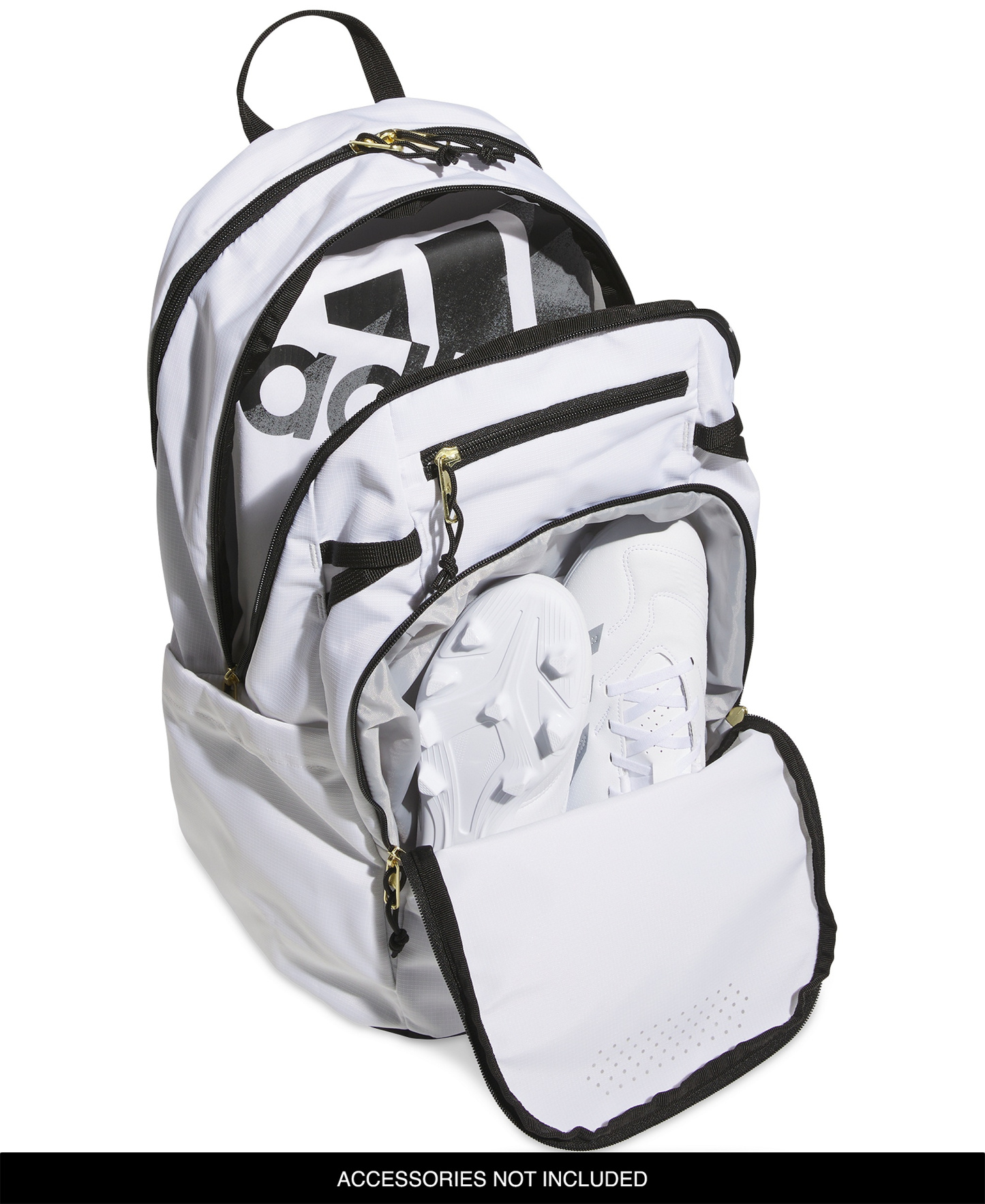 adidas Men's Multiple Zippered Pockets Backpack Messenger - White