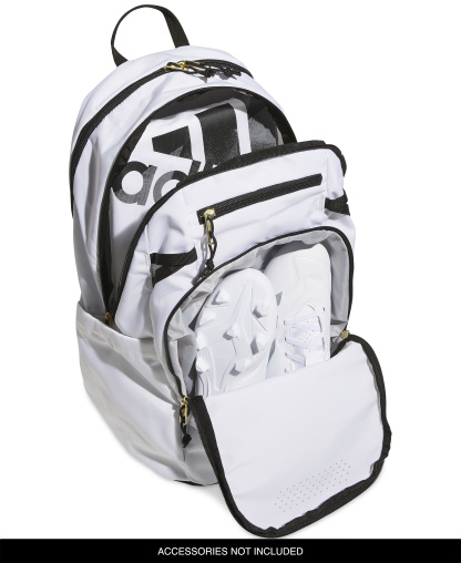 adidas Men's Multiple Zippered Pockets Backpack Messenger - White