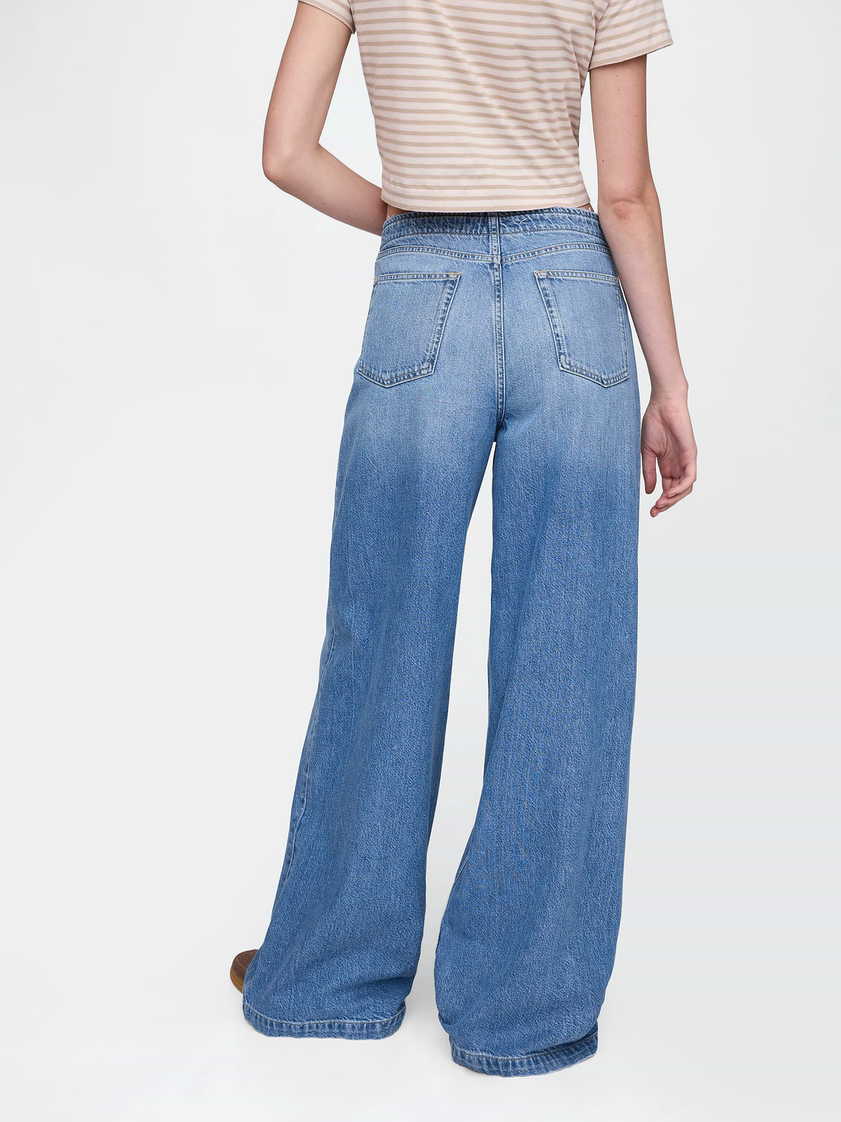 Mid Rise UltraSoft Baggy Jeans - Washed indigo