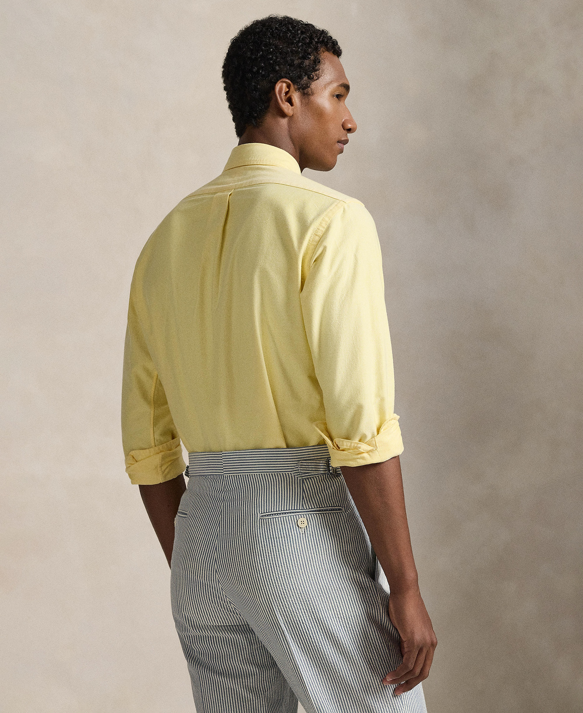 Polo Ralph Lauren Men's Classic-Fit Plaid Brushed Oxford Shirt - Yellow