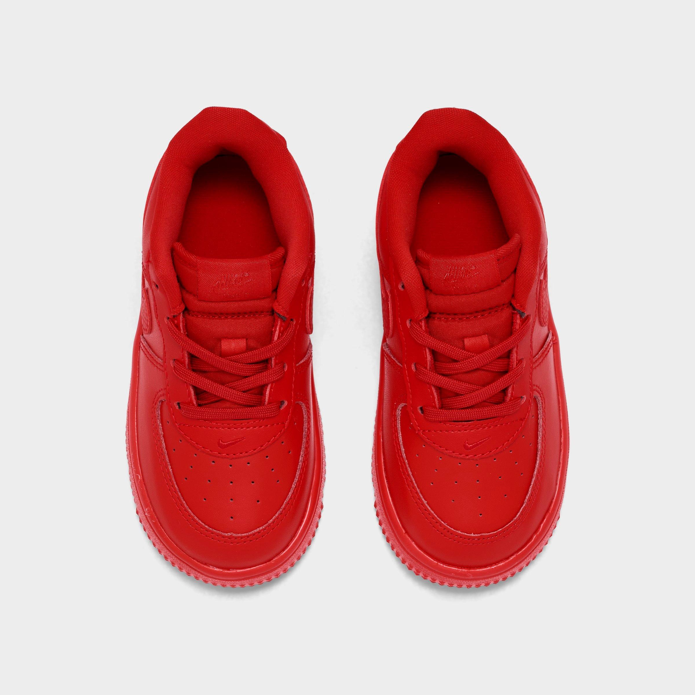 Infant and Kids' Toddler Nithtke Force 1 Low Casual Shoes - Part 1 - Red - Top view
