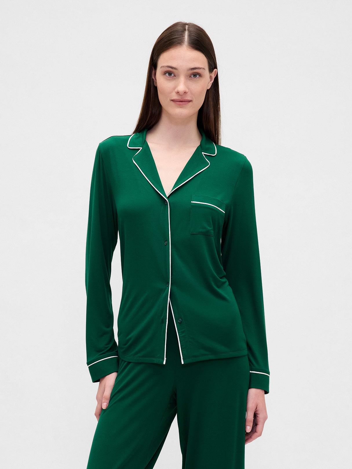 SoftMade Modal PJ Top - Evergreen glamour