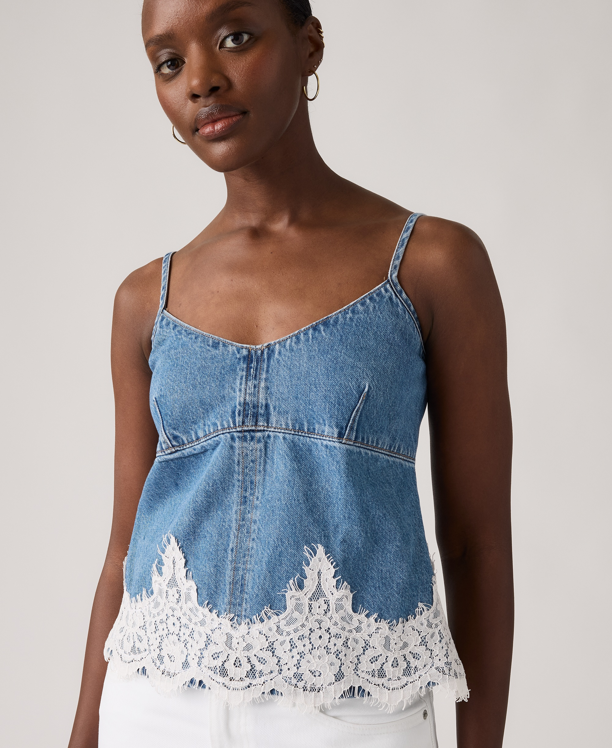 Levi's Premium Women's 90s Denim Sleeveless V-Neck Cami Tank Top - Slipped My Mind