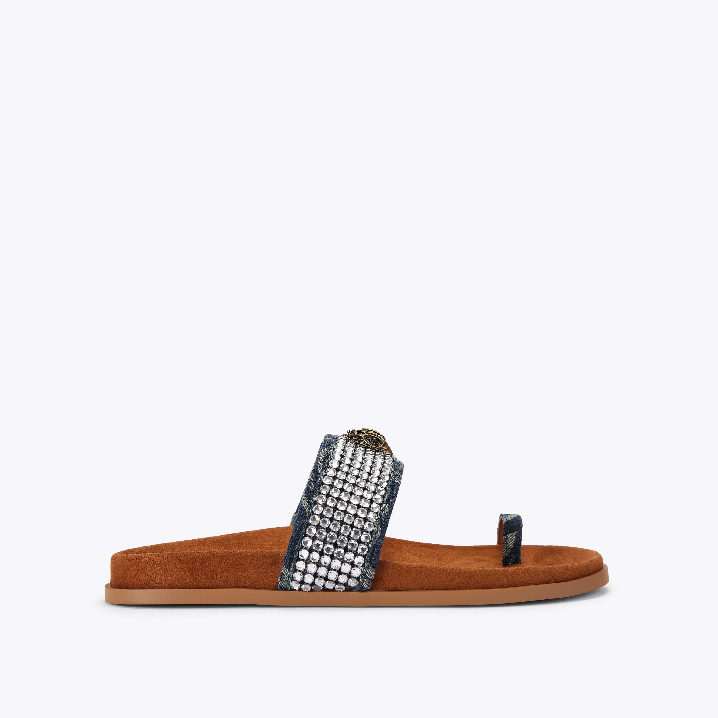 Kurt Geiger London Mesh Toe Thong Sandal - Blue