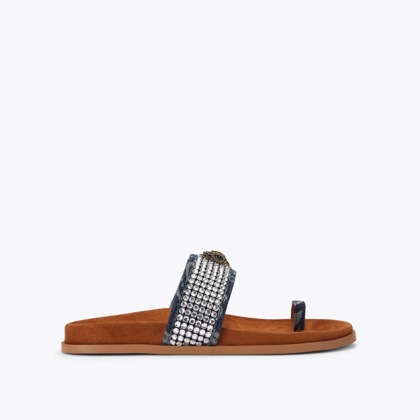 Kurt Geiger London Mesh Toe Thong Sandal - Blue