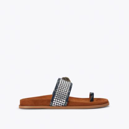 Kurt Geiger London Mesh Toe Thong Sandal - Blue