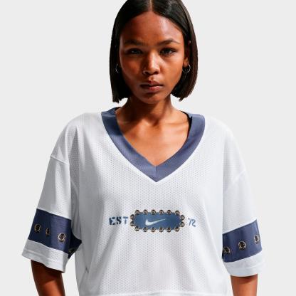 Women's Nithtke Sportswear Cropped Jersey Top - Off White/Diffused Blue