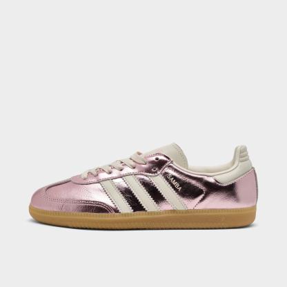 Women's adidas Originals Samba OG Casual Shoes - Part 6 - Wonder Quartz/Off White/Gum - Left shoe facing left. Outside of the shoe.