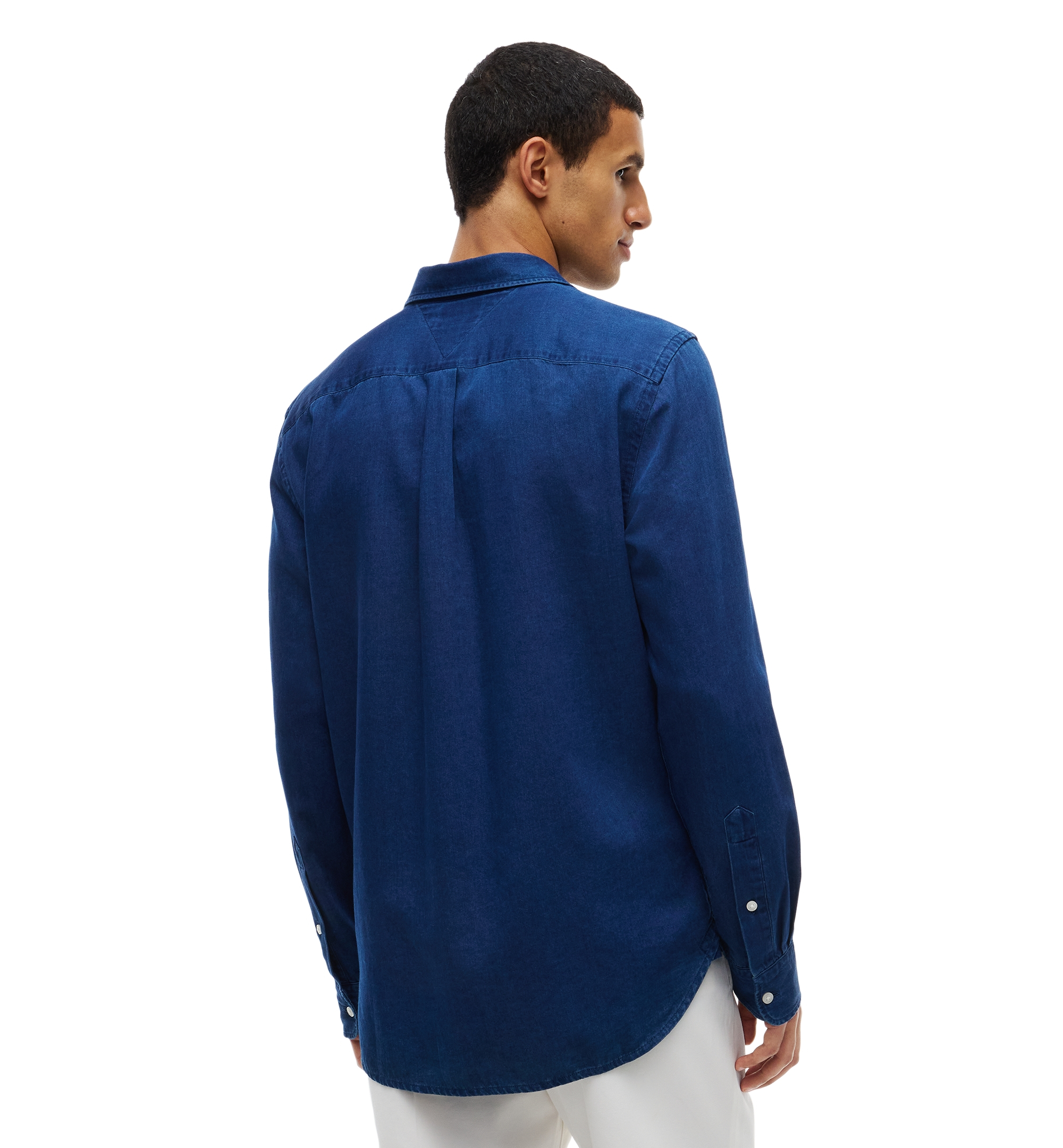 Tommy Hilfiger Men's Chambray Regular-Fit Shirt - Dark Blue Chambray