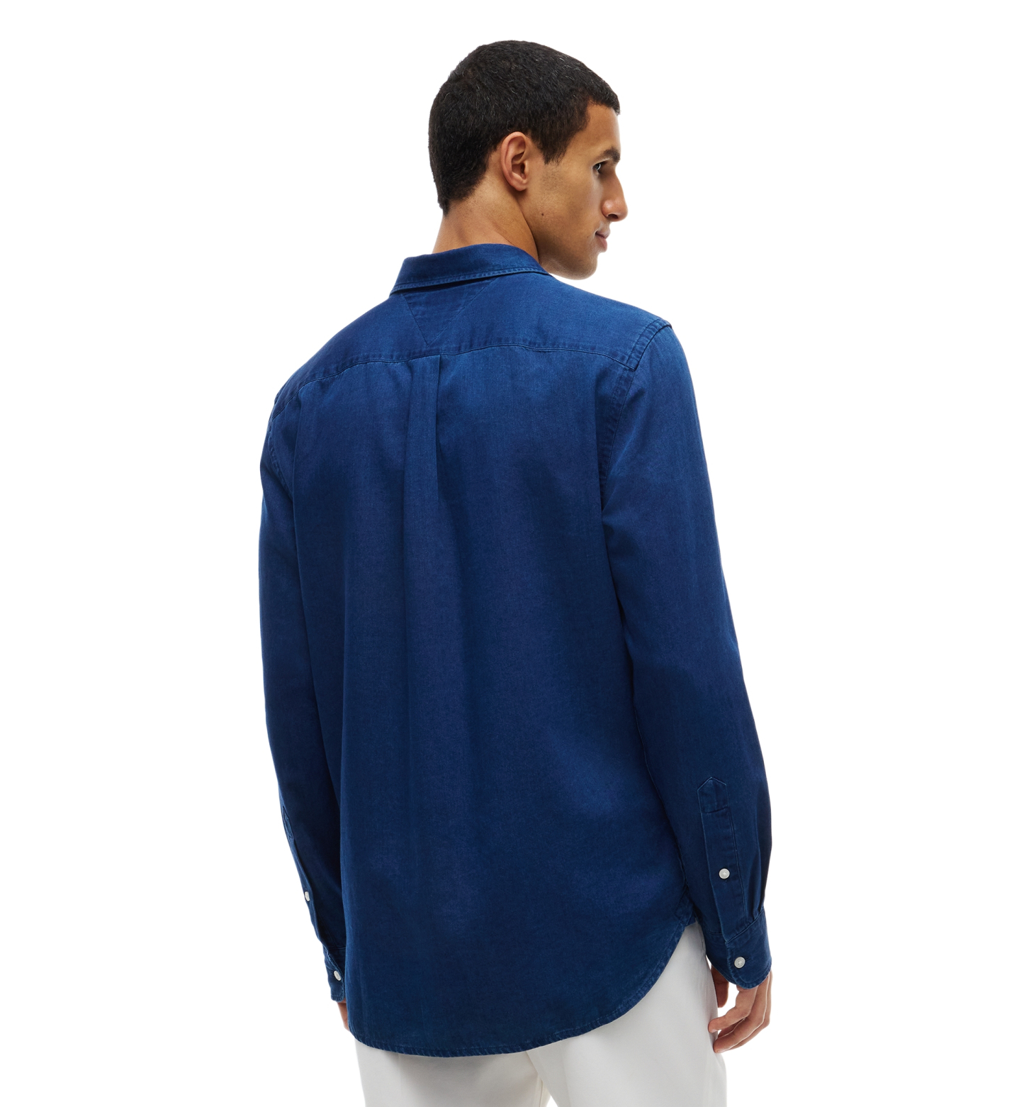 Tommy Hilfiger Men's Chambray Regular-Fit Shirt - Dark Blue Chambray