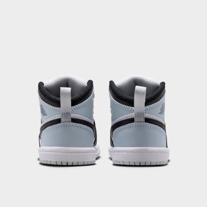 Kids' Toddler Air Jordan Retro 1 Mid Casual Shoes - Black/Aura/Squadron Blue/Black - view 4