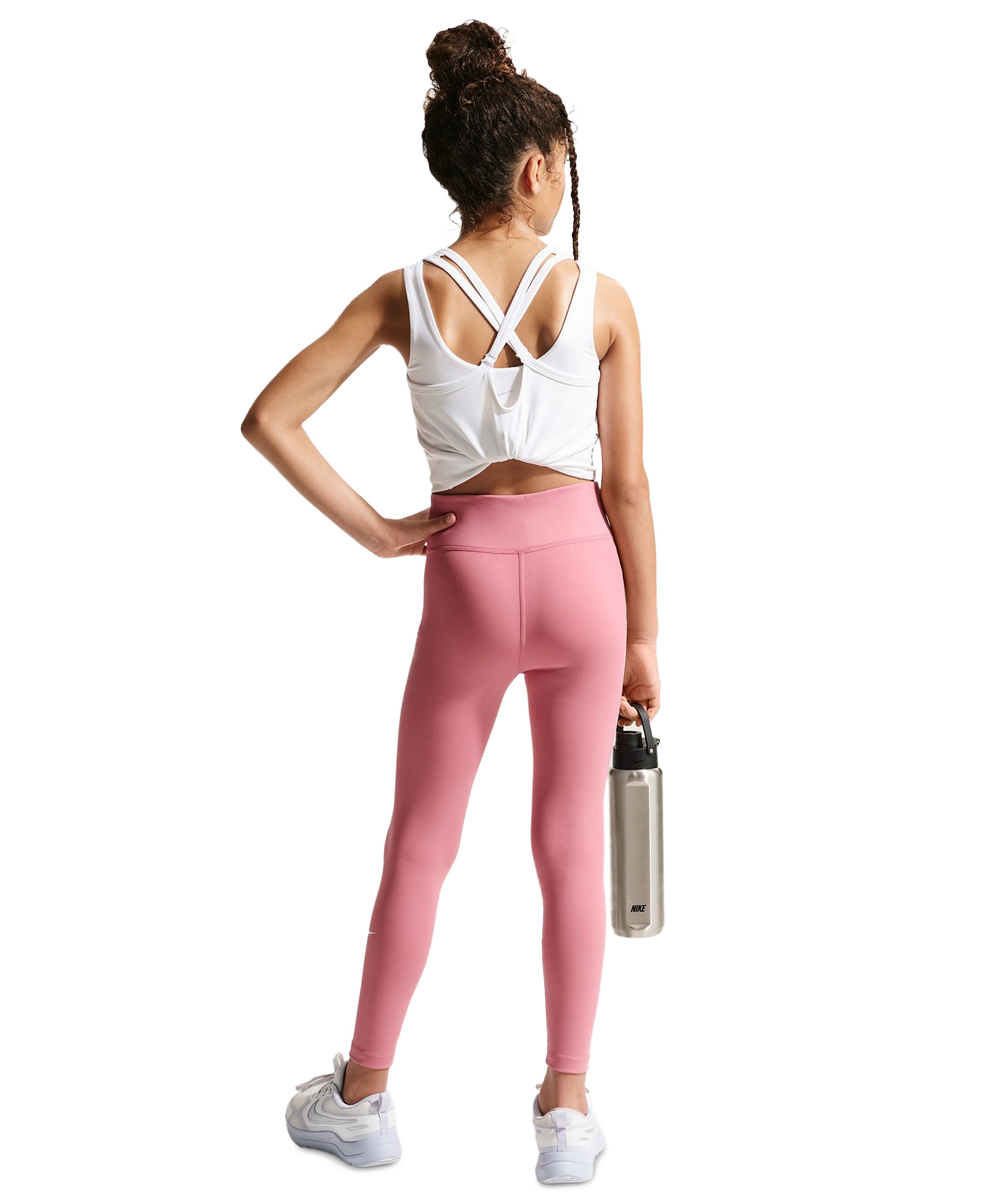 Nike Girls' 7-16 One Dri-FIT High-Waisted Leggings - Peony/white