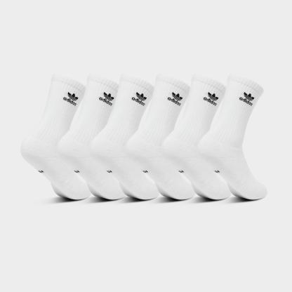 Women's adidas Originals Trefoil Cushion Crew Socks (6-Pack) - White - view 2