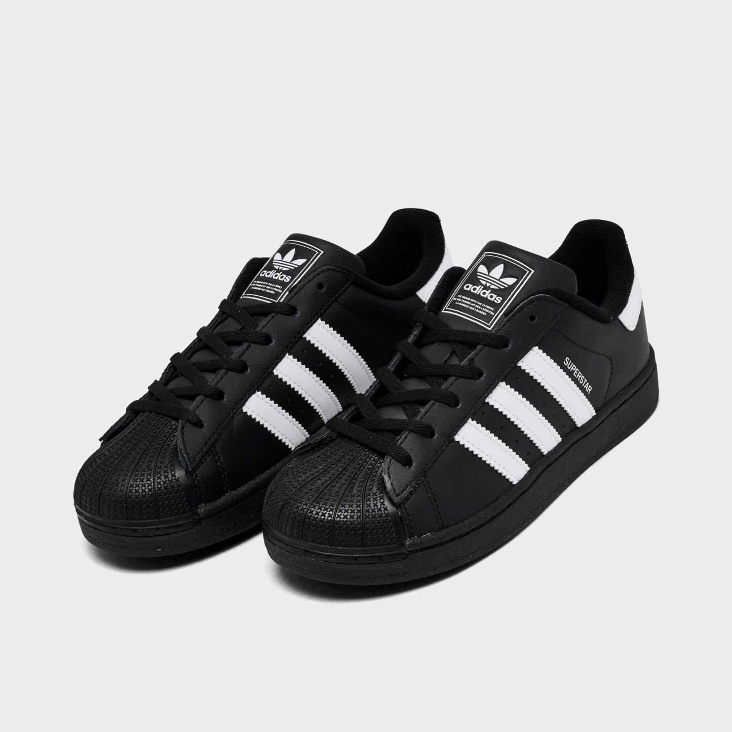 Little Kids' adidas Originals Superstar II Casual Shoes - Black/White/Black - Both shoes facing left