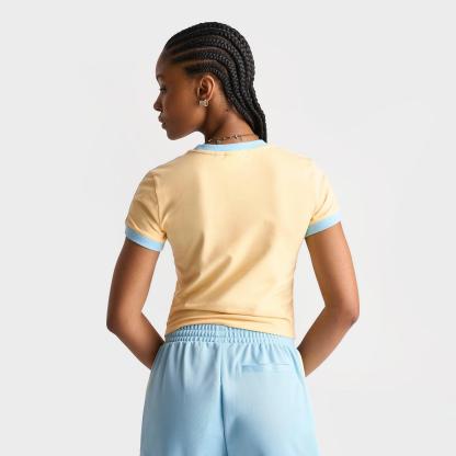 Women's adidas Originals adicolor 3-Stripes Baby T-Shirt - Orange Tint/Icey Blue