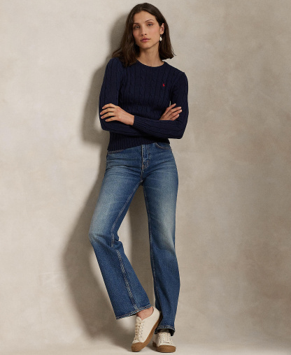 Polo Ralph Lauren Women's Cable-Knit Cotton Crewneck Sweater - Hunter Navy