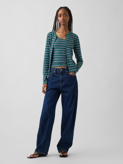 Modern Crop Cami - Green stripe