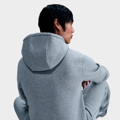 Men's Nithtke Club Fleece Embroidered Premium Full-Zip Hoodie - Part 1 - Dark Grey Heather/Light Smoke Grey/White