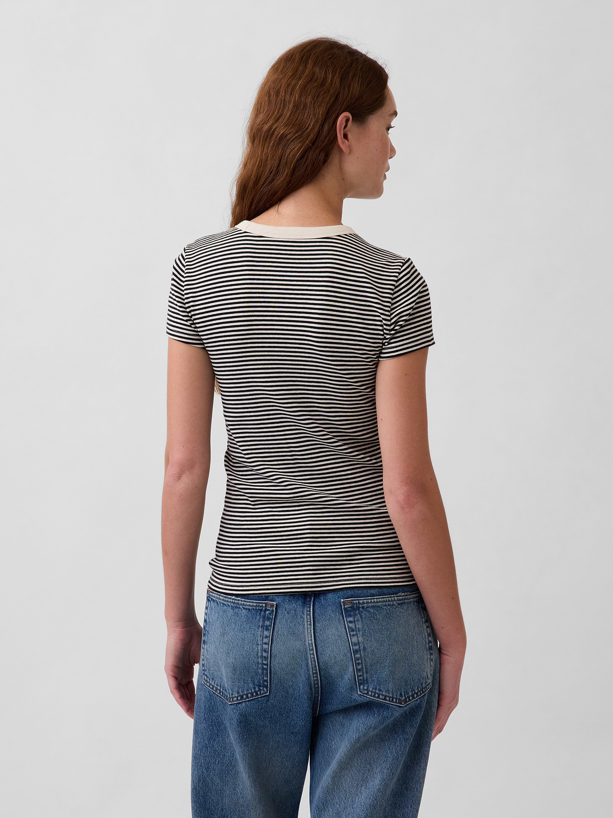 Modern Crew T-Shirt - Black & white stripe