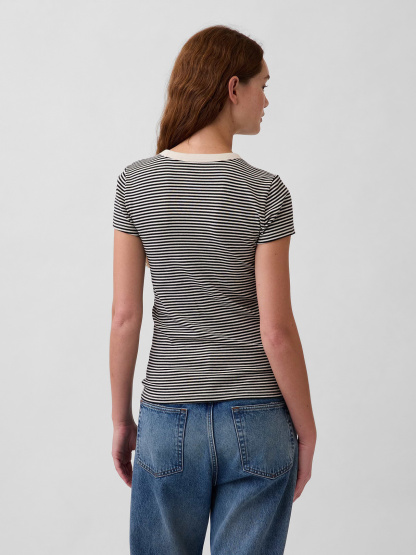 Modern Crew T-Shirt - Black & white stripe