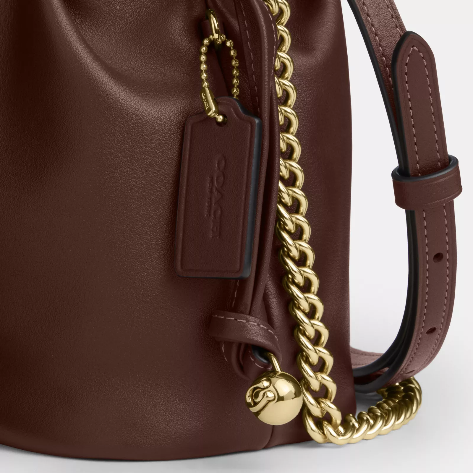 Faye Mini Drawstring Bag - Gold/Maple - view 9