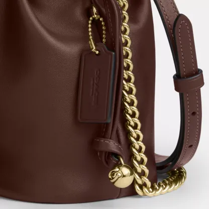 Faye Mini Drawstring Bag - Gold/Maple - view 9
