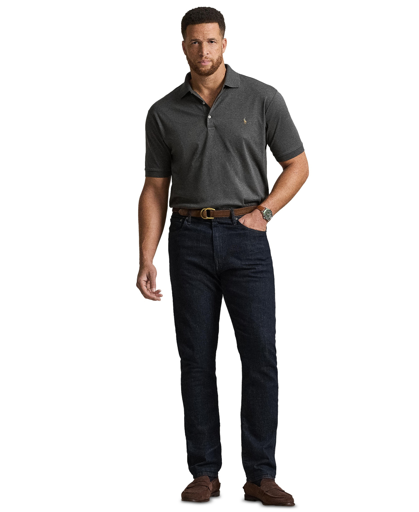 Polo Ralph Lauren Men's Big & Tall Solid Polo Shirt - Windsor Heather