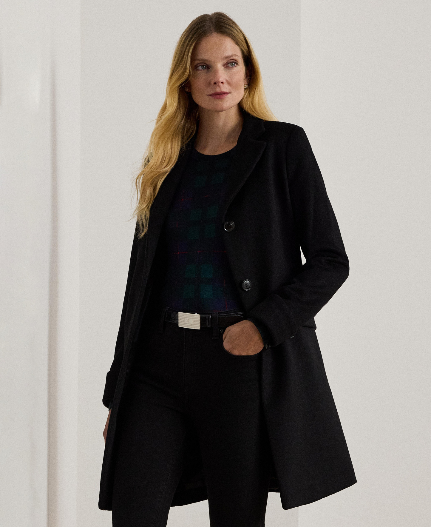 Lauren Ralph Lauren Women's Single-Breasted Walker Coat, Created for Macy's - Black
