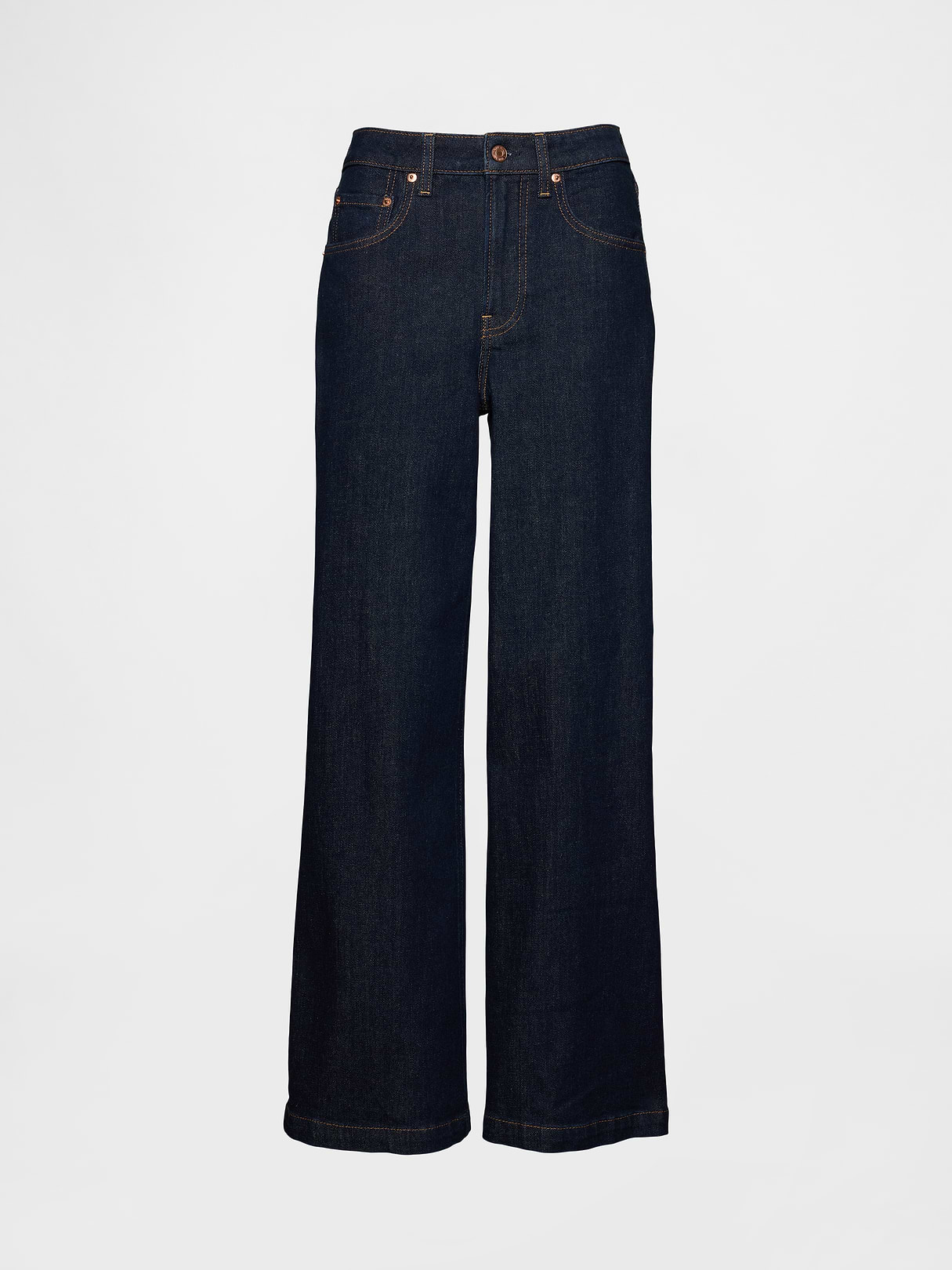 Curvy High Rise Stride Wide-Leg Jeans - Dark indigo