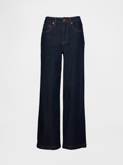 Curvy High Rise Stride Wide-Leg Jeans - Dark indigo