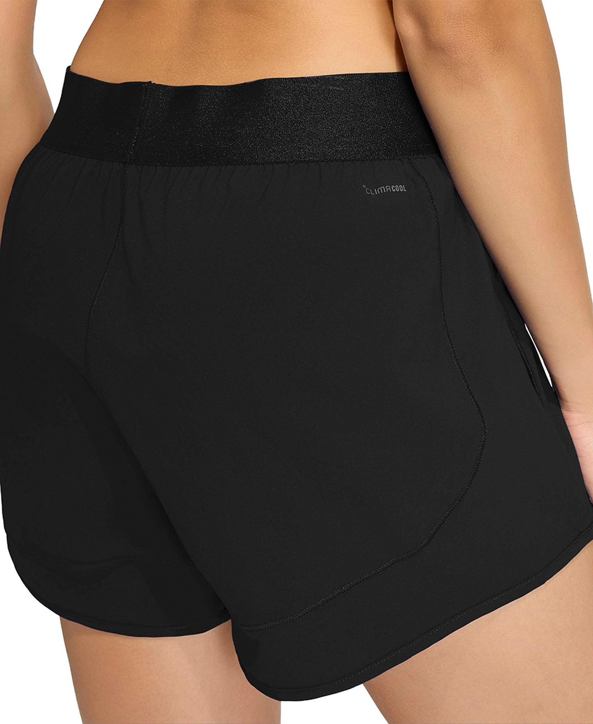 adidas Women's Mid-Rise Workout Flex Woven Shorts - Black
