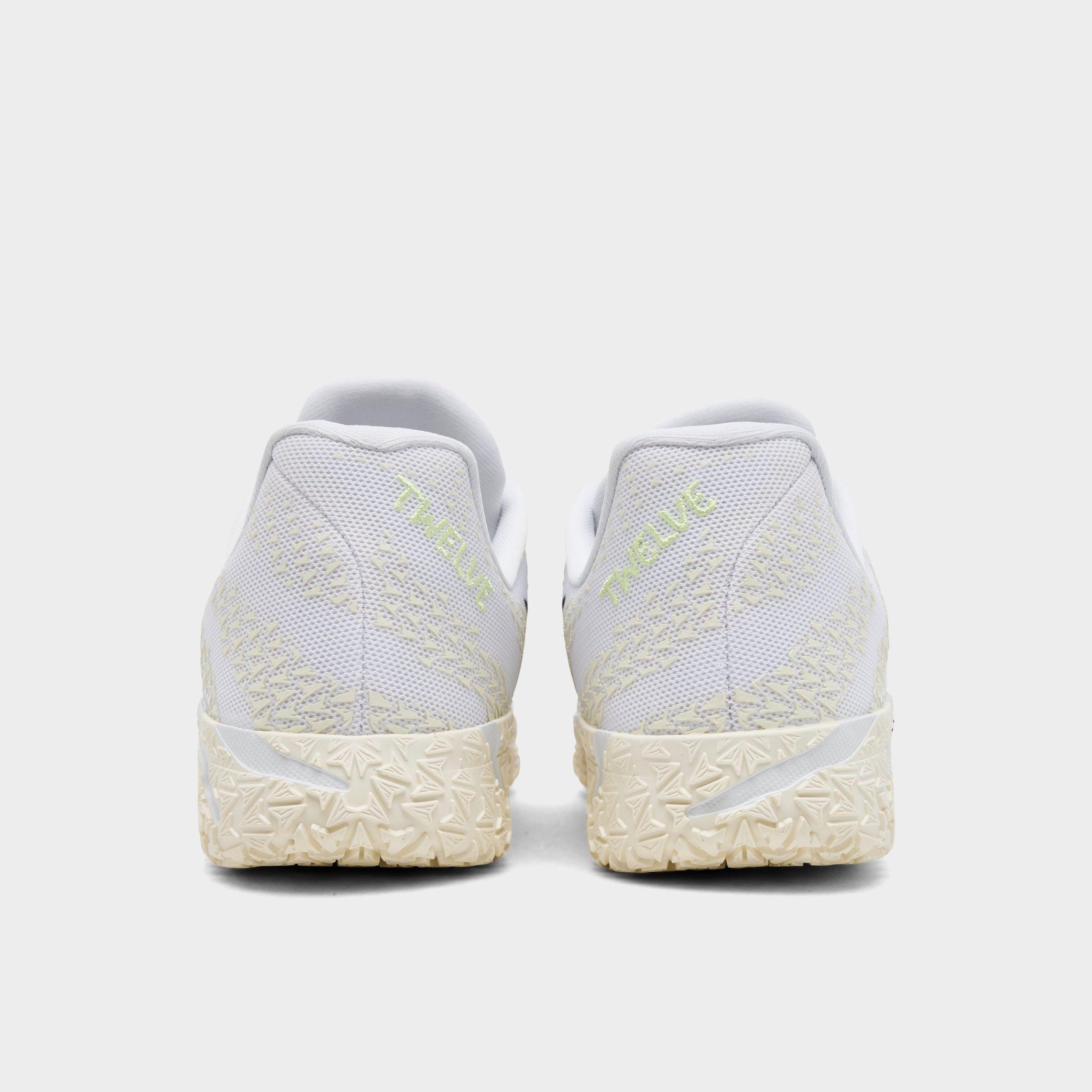 Big Kids' Nithtke Ja 3 Basketball Shoes - White/Coconut Milk/Desert Khaki/Black - Back view