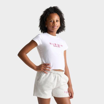 Girls' Big Kids' New Balance Tricolor Baby T-Shirt - Bright White - view 1