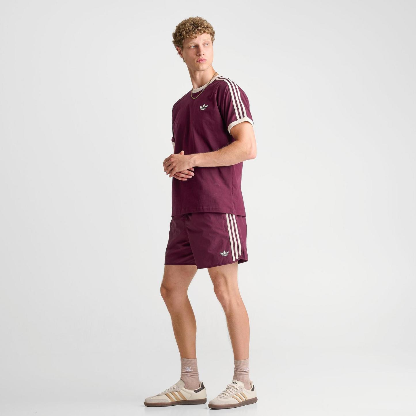 Men's adidas Originals adicolor Sprinter Shorts - Maroon/Wonder White - view 2