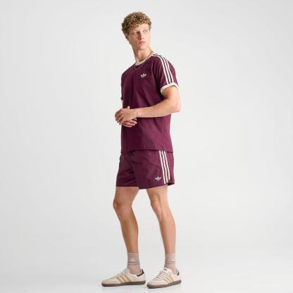Men's adidas Originals adicolor Sprinter Shorts - Maroon/Wonder White - view 2