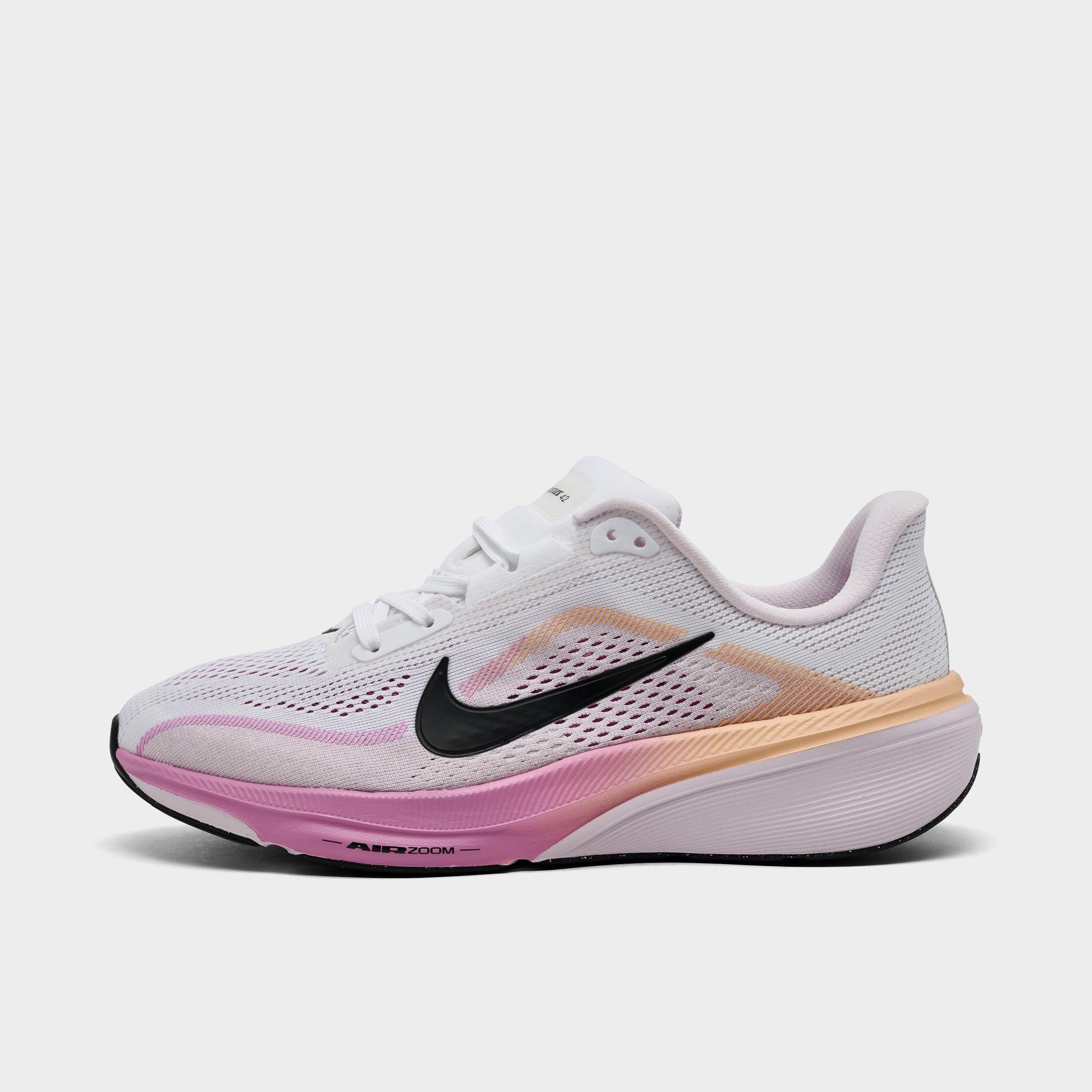 Big Kids' Nithtke Pegasus 42 Running Shoes - White/Black/Bleached Lilac - Left shoe facing left. Outside of the shoe.