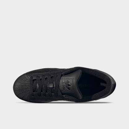 Men's adidas Originals Superstar II Casual Shoes - Part 1 - Black/Black/Black - Top view