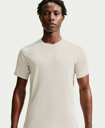 Nike Men's Pro Training Dri-Fit Short-Sleeve T-Shirt - Light Brown/White