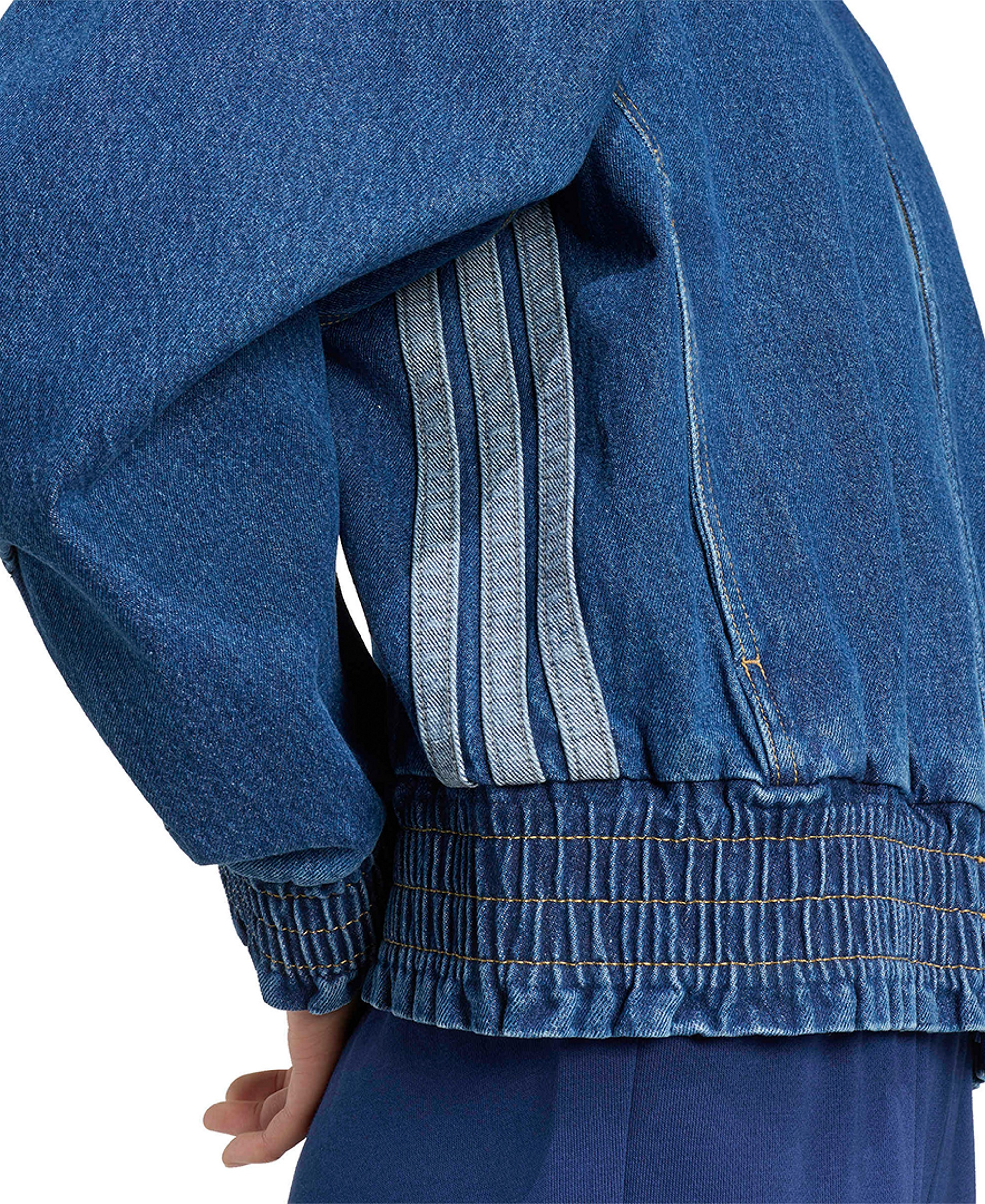 adidas Women's Stadium Washed Denim Bomber Loose-Fit Jacket - Preloved Ink